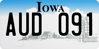 IA license plate AUD091