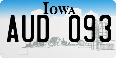 IA license plate AUD093