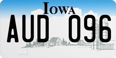 IA license plate AUD096