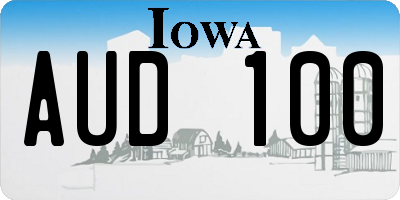 IA license plate AUD100