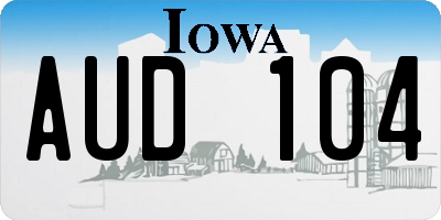 IA license plate AUD104