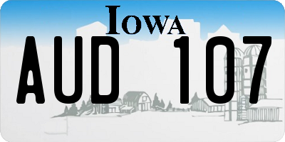 IA license plate AUD107