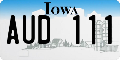 IA license plate AUD111