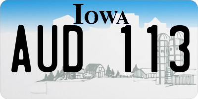 IA license plate AUD113