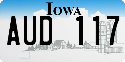 IA license plate AUD117