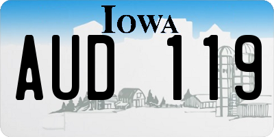 IA license plate AUD119