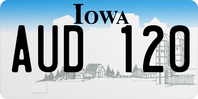 IA license plate AUD120