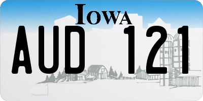IA license plate AUD121