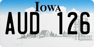 IA license plate AUD126
