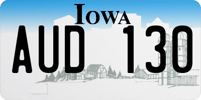 IA license plate AUD130