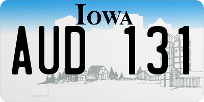 IA license plate AUD131