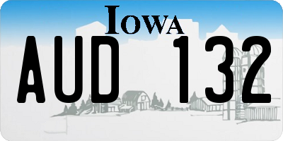 IA license plate AUD132