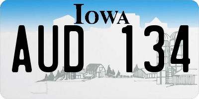 IA license plate AUD134