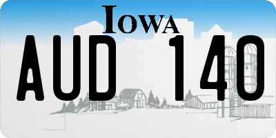 IA license plate AUD140