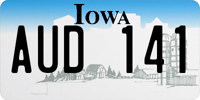 IA license plate AUD141