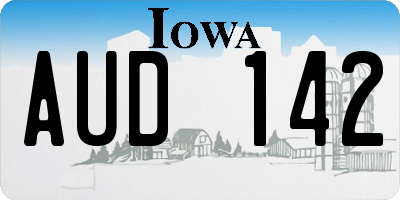 IA license plate AUD142