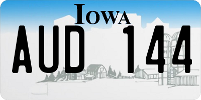 IA license plate AUD144