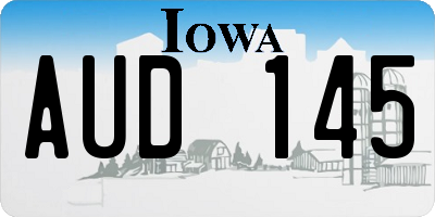 IA license plate AUD145