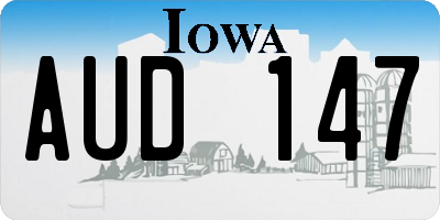 IA license plate AUD147