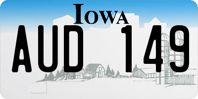 IA license plate AUD149