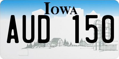 IA license plate AUD150