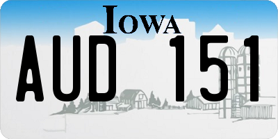 IA license plate AUD151