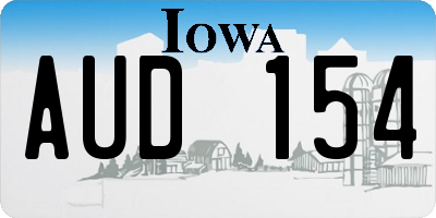 IA license plate AUD154