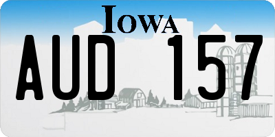 IA license plate AUD157