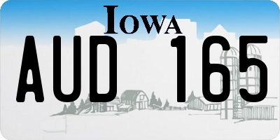 IA license plate AUD165