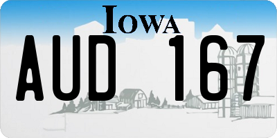 IA license plate AUD167