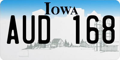 IA license plate AUD168