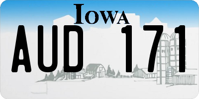 IA license plate AUD171