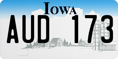IA license plate AUD173