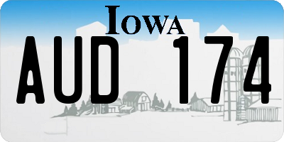 IA license plate AUD174