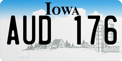 IA license plate AUD176
