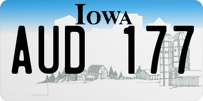 IA license plate AUD177