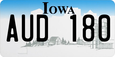 IA license plate AUD180