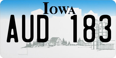IA license plate AUD183