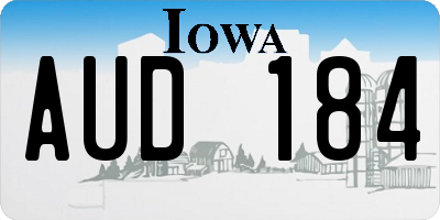 IA license plate AUD184