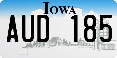 IA license plate AUD185