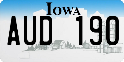 IA license plate AUD190