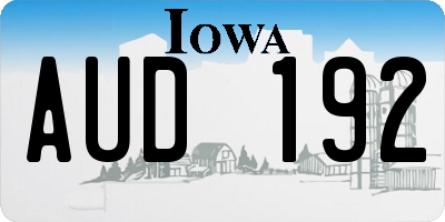 IA license plate AUD192
