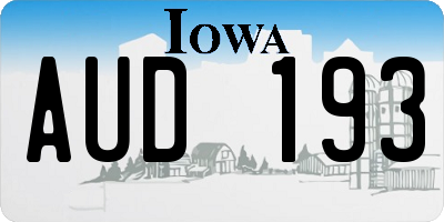 IA license plate AUD193