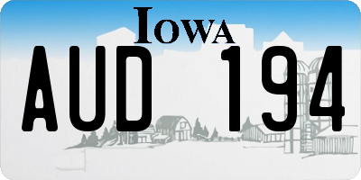 IA license plate AUD194