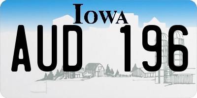 IA license plate AUD196