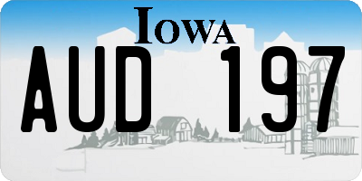 IA license plate AUD197