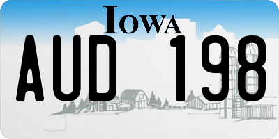 IA license plate AUD198