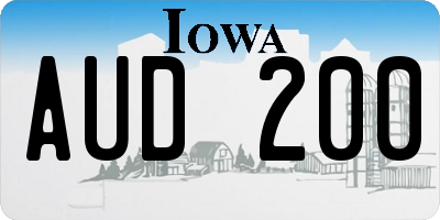 IA license plate AUD200