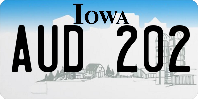 IA license plate AUD202