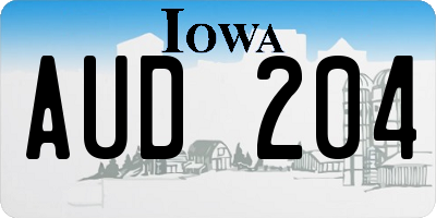 IA license plate AUD204
